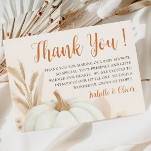A Little Pumpkin Fall Baby Shower Thank You Card