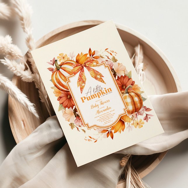 A Little Pumpkin Fall Floral Baby Shower Invitation (Creator Uploaded)