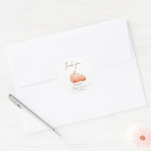 A Little Pumpkin Fall Gender Neutral Baby Shower  Classic Round Sticker