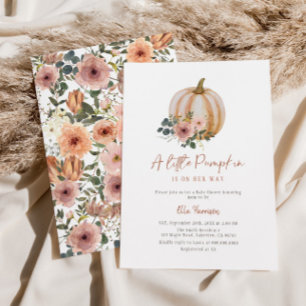 A Little Pumpkin Floral Baby Shower Invitation