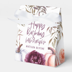 A little pumpkin floral fall birthday party  favor box