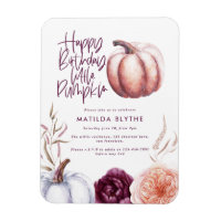 A little pumpkin floral fall purple peach birthday