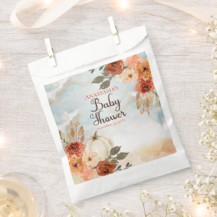 A Little Pumpkin   Floral Girl Baby Shower Favour Bag