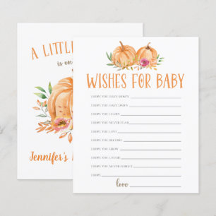 A Little Pumpkin Floral Watercolor Wishes for Baby