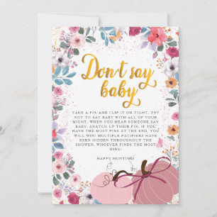 A little Pumpkin Flower Wreath Fall Don't Say Baby Invitation
