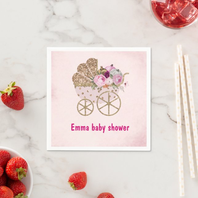 A Little Pumpkin Girl Baby Shower  Napkin (Insitu)