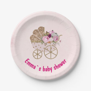 A Little Pumpkin Girl Baby Shower  Paper Plate