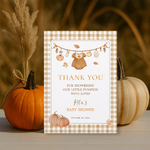 A Little Pumpkin Girl Baby Shower Thank You Card