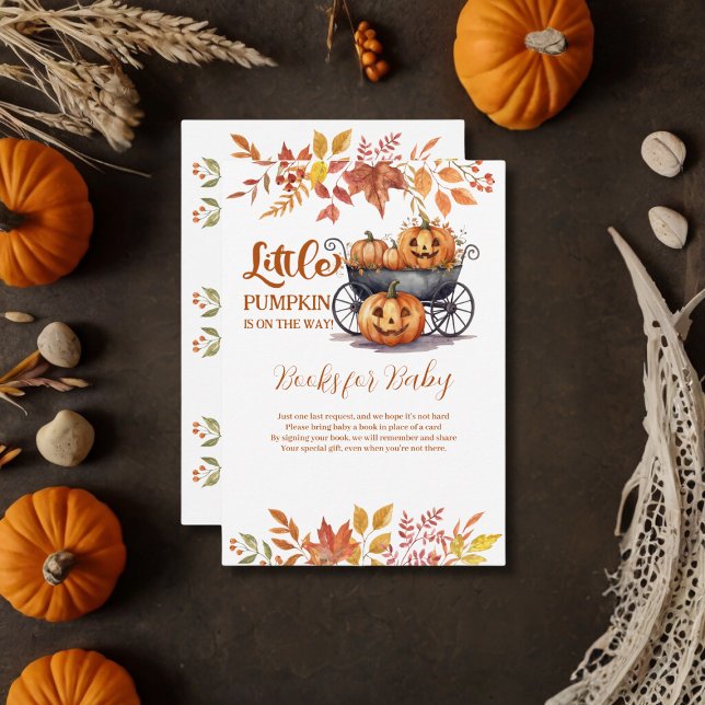A Little Pumpkin Halloween Fall Baby Shower Enclosure Card (Creator Uploaded)