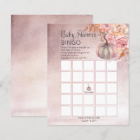A Little Pumpkin Is Blooming Pink Baby Bingo Card