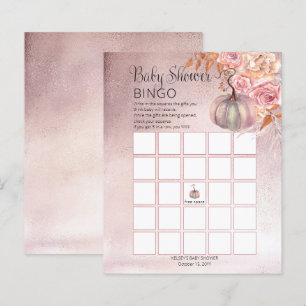 A Little Pumpkin Is Blooming Pink Baby Bingo Card