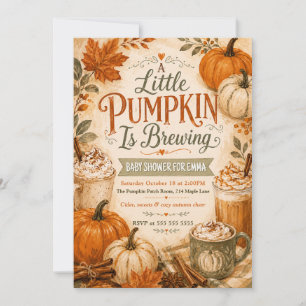 A Little Pumpkin is Brewing Baby Shower Invitation