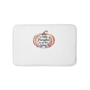 a little Pumpkin is on her Way Classic T-Shirt Bath Mat