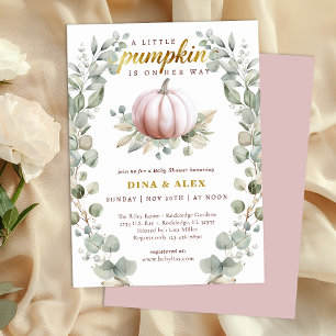 A Little Pumpkin Is on Her Way Fall Baby Shower Invitation