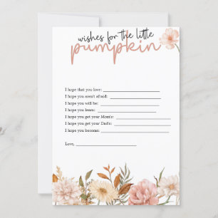 A Little Pumpkin Is On her Way   Wishes for Baby   Invitation