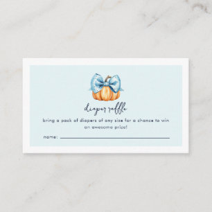 A Little Pumpkin Is On His Way Boy Baby Shower  Enclosure Card