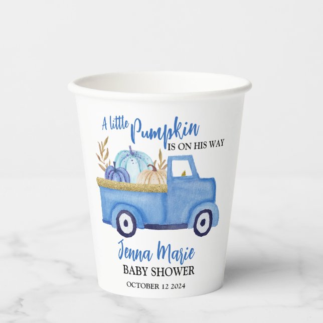 A Little Pumpkin is on his way  Paper Cups (Front)