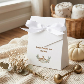 A Little Pumpkin is on the Way" Baby Bib Favor Box