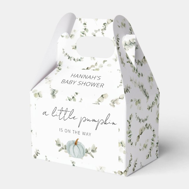 A Little Pumpkin is on the Way Baby Shower Favor Box (Front Side)