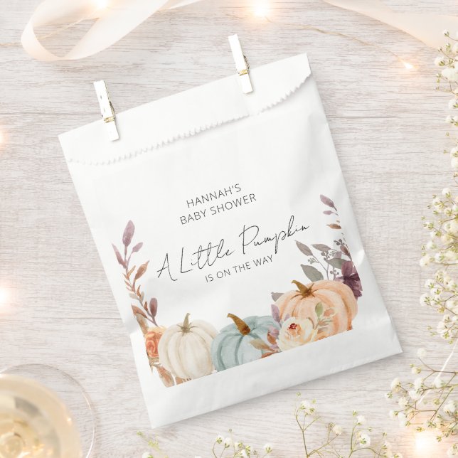 A Little Pumpkin is on the Way Baby Shower Favour Bag (Clipped)