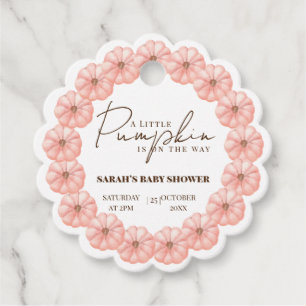 A Little Pumpkin Is On The Way Baby Shower  Favour Tags