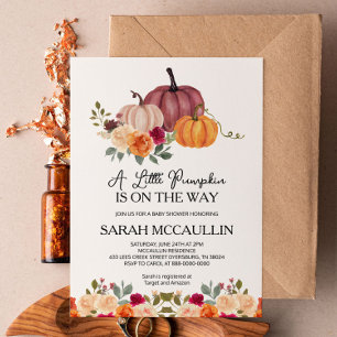 A Little Pumpkin is On The Way Baby Shower Invitat Invitation