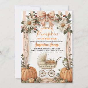 A Little Pumpkin Is on the Way Baby Shower Invitat Invitation