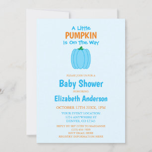 A Little Pumpkin Is On The Way Baby Shower Invitation