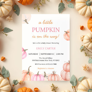 A Little Pumpkin Is on the Way Baby Shower Invitation