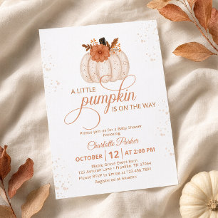 A Little Pumpkin Is on the Way Baby Shower Invitation