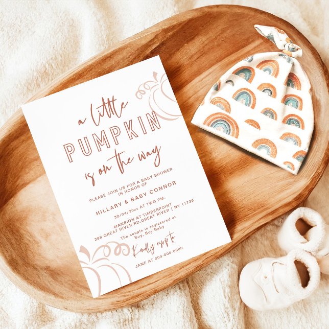 A Little Pumpkin is on the way Baby Shower Invitation (Creator Uploaded)