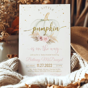 A Little Pumpkin is on the way baby shower Invitation
