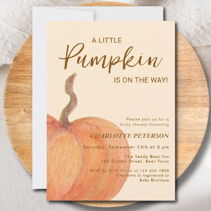 A Little Pumpkin Is On The Way Baby Shower Invitation