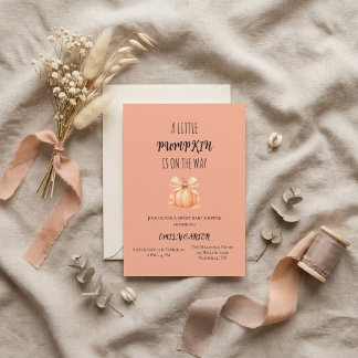 A Little Pumpkin Is on the Way Baby Shower Invitation