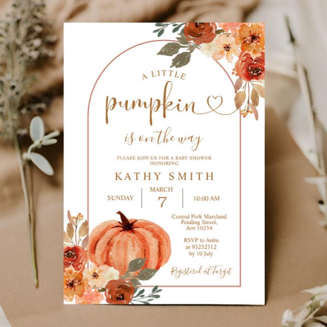 A little Pumpkin is on the way Baby Shower Invitation (Creator Uploaded)