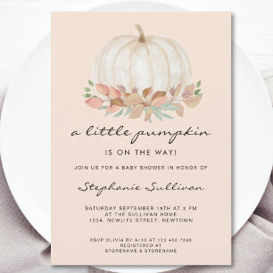 A Little Pumpkin Is On The Way Baby Shower Invitation