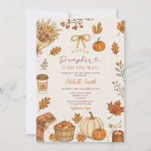 A Little Pumpkin Is on the Way Baby Shower Invitation