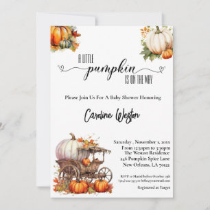 A little pumpkin is on the way baby shower invitation