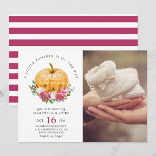 A Little Pumpkin is On the Way Baby Shower Invitation