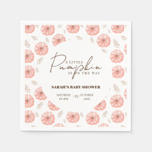 A Little Pumpkin Is On The Way Baby Shower  Napkin