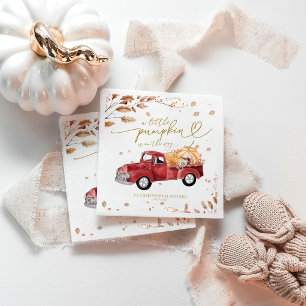 A Little Pumpkin Is On The Way Baby Shower Napkin