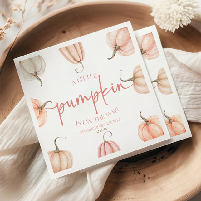 A Little Pumpkin Is On The Way! Baby Shower Napkin (Creator Uploaded)
