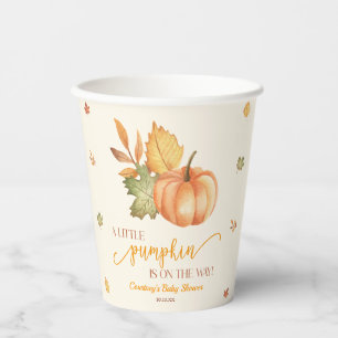 A Little Pumpkin Is On The Way! Baby Shower Paper Cups