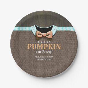 A Little Pumpkin is on the Way Baby Shower Paper P Paper Plate