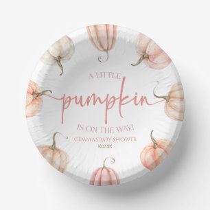 A Little Pumpkin Is On The Way! Baby Shower Paper Plate