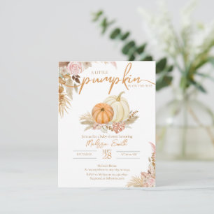 A Little Pumpkin Is On The Way Boho Invitation
