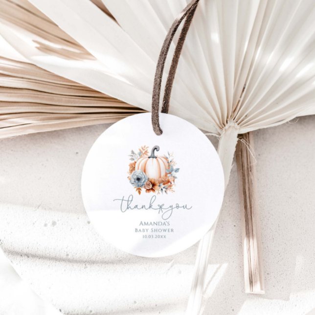 A Little Pumpkin Is On The Way Boy Baby Shower Favour Tags (Creator Uploaded)