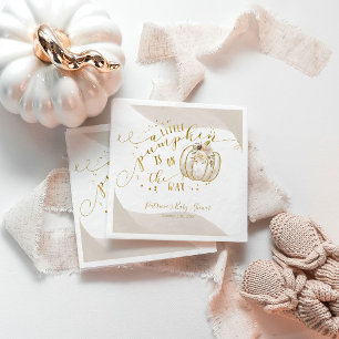 A Little Pumpkin Is On The Way Elegant Baby Shower Napkin