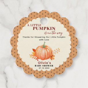 a Little Pumpkin Is on The Way Fall Baby Shower Favour Tags