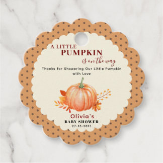 a Little Pumpkin Is on The Way Fall Baby Shower Favour Tags